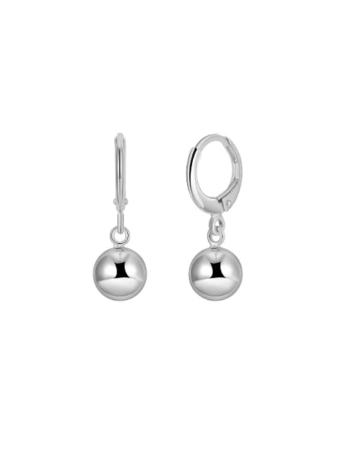 Platinum,weight: 3.13g 925 Sterling Silver Round Bead Minimalist Stud Earring