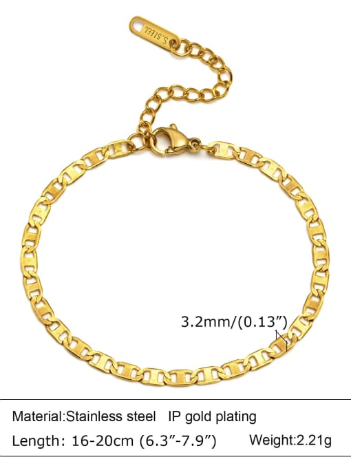 CONG Stainless steel Irregular Minimalist Link Bracelet 2