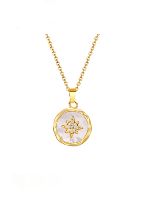 golden Brass Shell Star Minimalist Necklace