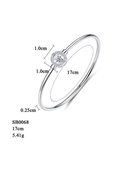 CCUI 925 Sterling Silver simple Cubic Zirconia  Bracelet 2
