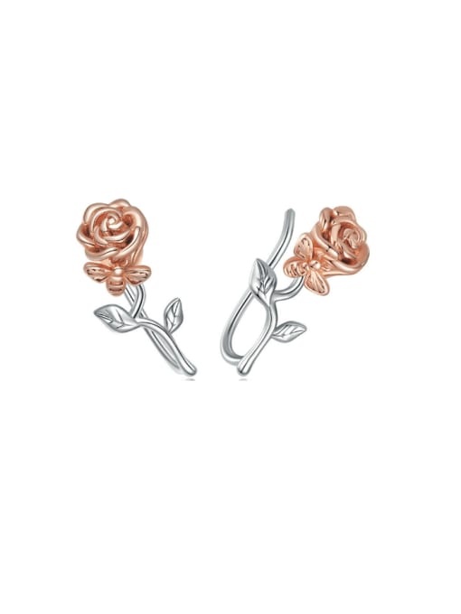 Jare 925 Sterling Silver Flower Cute Stud Earring