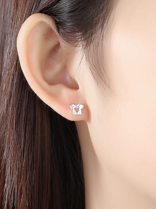 CCUI 925 Sterling Silver minimalist fashion creative clothes pants love student Earring 2