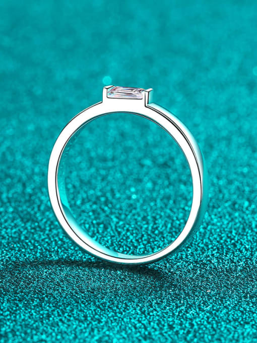 MOISS 925 Sterling Silver Moissanite Geometric Minimalist Band Ring 3