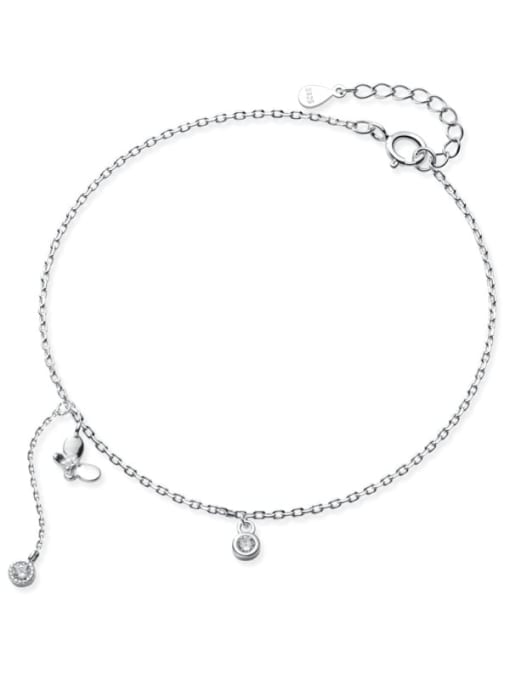 Rosh 925 Sterling Silver  Minimalist Shell   Butterfly Anklet 0