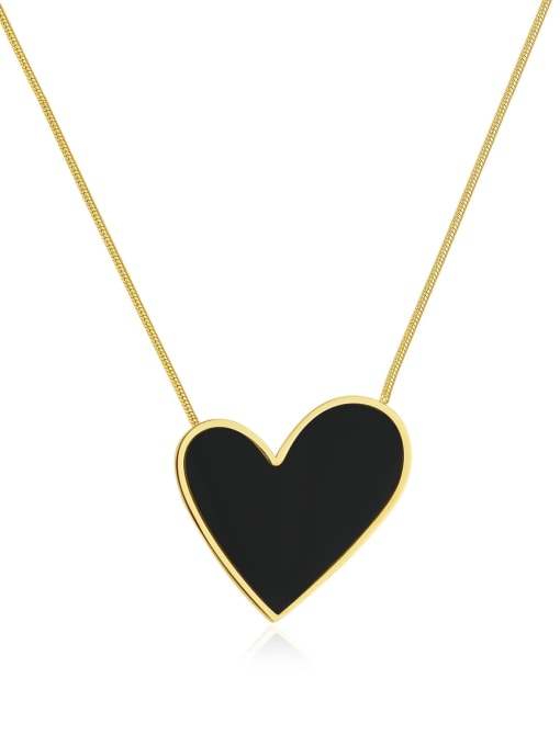 2156 Steel Necklace Titanium Steel Acrylic Heart Minimalist Necklace