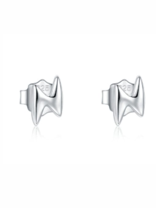 RHE594S 925 Sterling Silver Smotth Geometric Minimalist Stud Earring