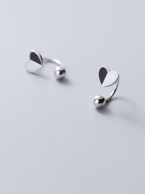 Rosh 925 Sterling Silver Smooth Heart Minimalist Clip Earring 2