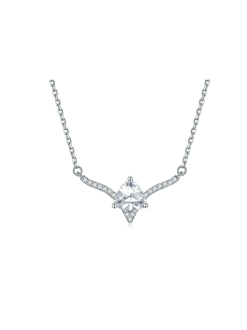 TLXL125 Necklace 925 Sterling Silver Cubic Zirconia Leaf Dainty Necklace