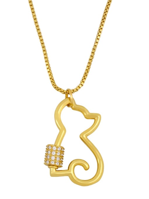 Kitty Brass Cubic Zirconia Star Vintage Necklace