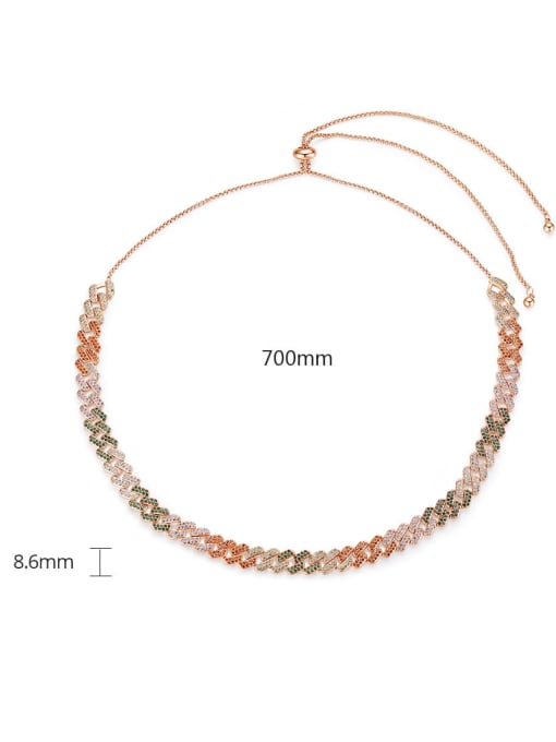 BLING SU Copper Cubic Zirconia Geometric Luxury Necklace 3