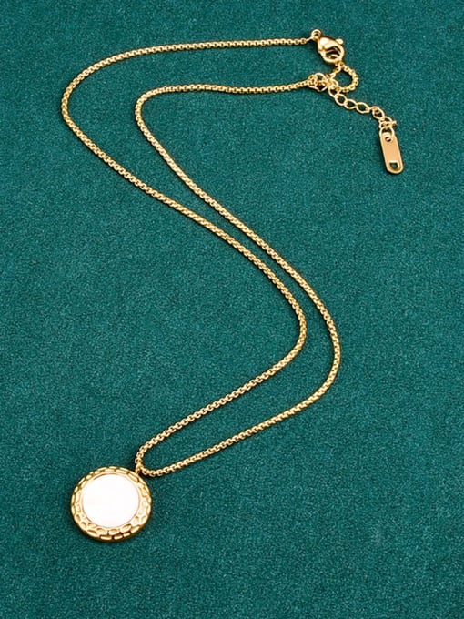 A TEEM Titanium Steel Round Vintage Necklace