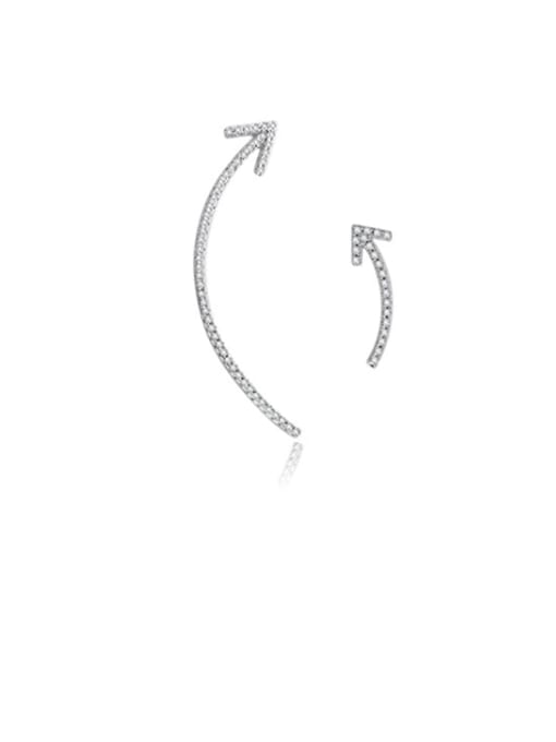BLING SU Copper Cubic Zirconia Irregular Minimalist Stud Earring 0