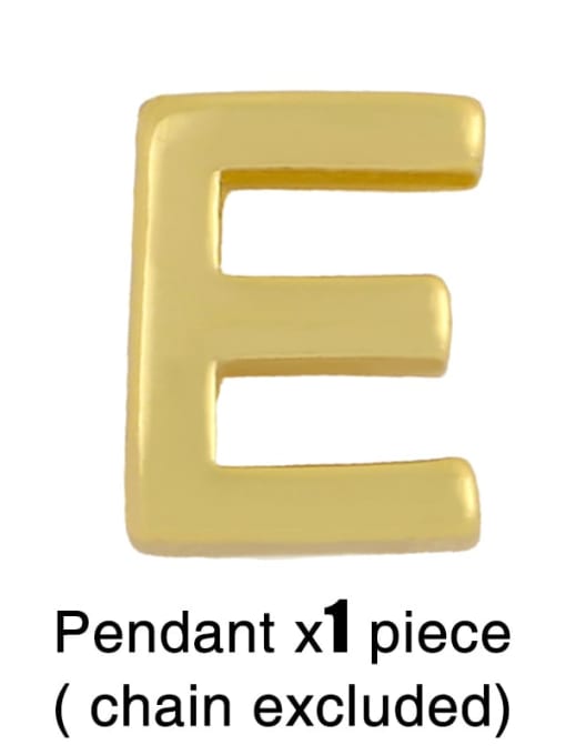 E(Without Chain) Brass Smooth Minimalist Letter Pendant