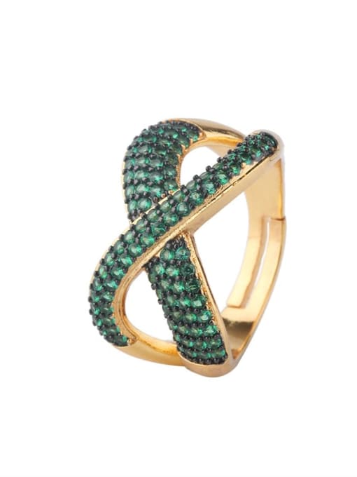 ROSS Brass Cubic Zirconia Geometric Luxury Band Ring 2