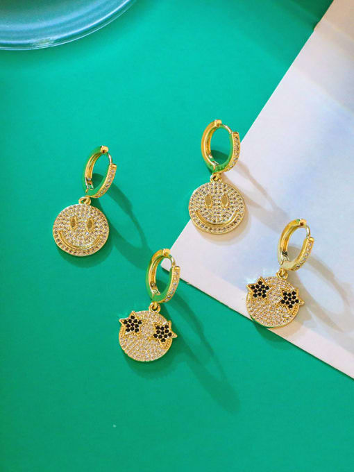 CC Brass Cubic Zirconia Star Vintage Huggie Earring 4