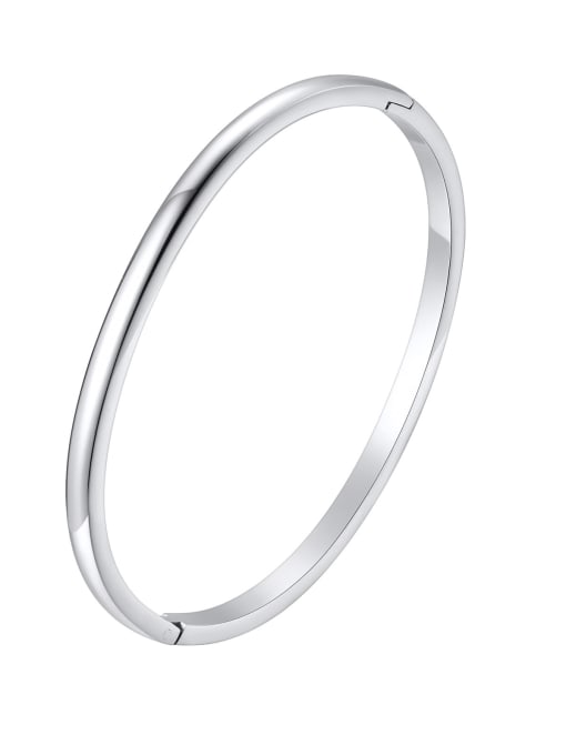 CONG Stainless steel Round Minimalist Band Bangle 0