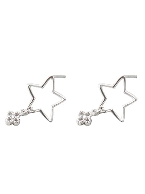 XBOX 925 Sterling Silver Rhinestone Star Minimalist Stud Earring