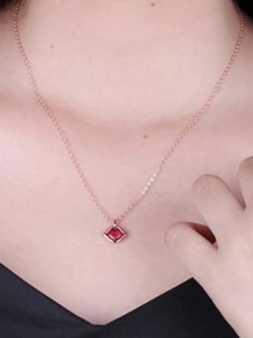 A TEEM Titanium Crystal Red Necklace 2