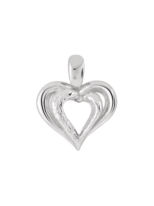 HDZ3128 Platinum 925 Sterling Silver Vintage Heart Pendant