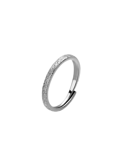 BeiFei Minimalism Silver 925 Sterling Silver Irregular Minimalist Band Ring 0