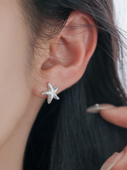 Rosh 925 Sterling Silver Sea  Star Cute Stud Earring 1