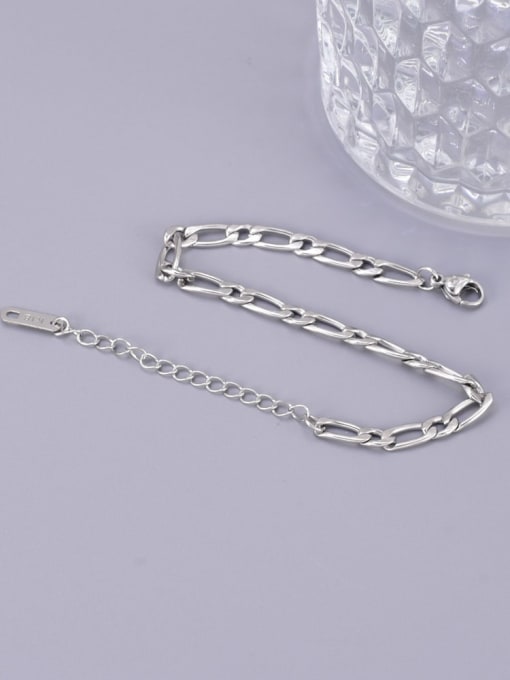 A TEEM Titanium Steel Geometric Chain Minimalist Link Bracelet 2