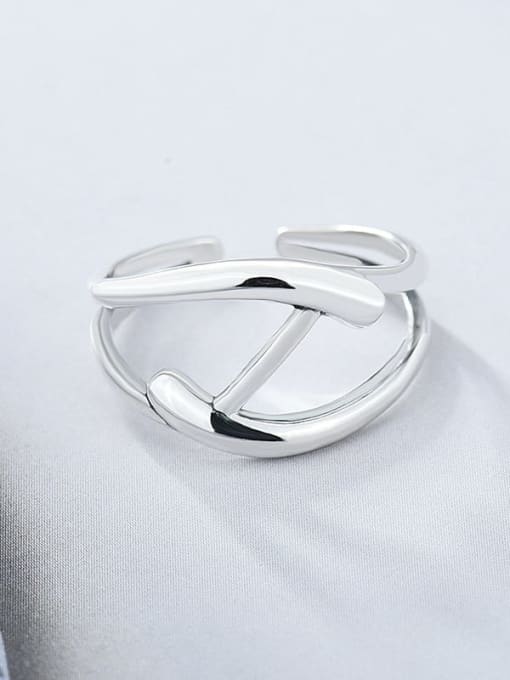 Recycled Vintage Ring 925 Sterling Silver Geometric Vintage Band Ring