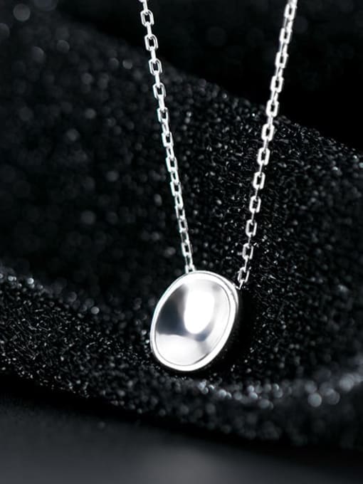 Rosh 925 sterling silver simple smooth round Pendant Necklace 1