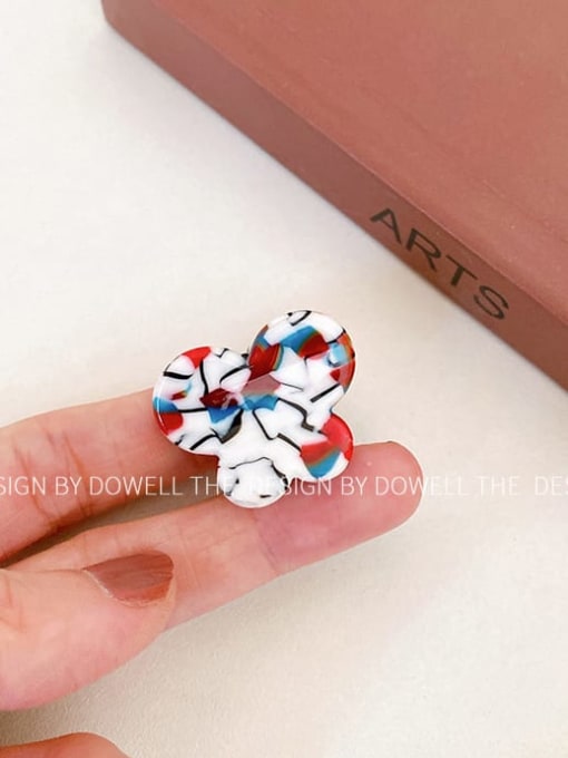 Red white 2.8cm Cellulose Acetate Trend Bowknot Alloy Jaw Hair Claw