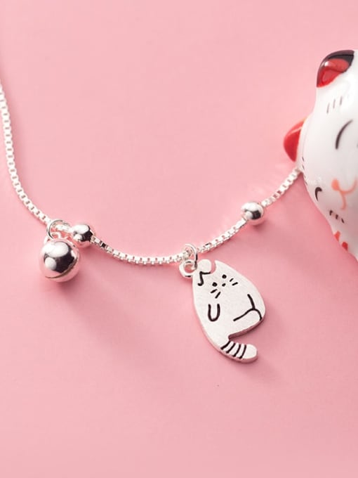 Rosh 925 Sterling Silver Cute kitty bell anklet Anklet 3