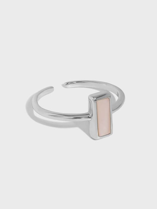 DAKA 925 Sterling Silver Shell Geometric Minimalist Band Ring