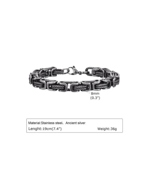 CONG Stainless steel Irregular Vintage Link Bracelet 3