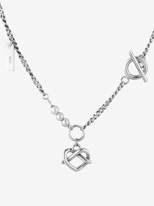 Vintage 925 Sterling Silver Heart Vintage Necklace