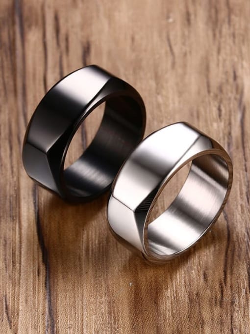 CONG Titanium Steel Smooth Geometric Minimalist Band Ring