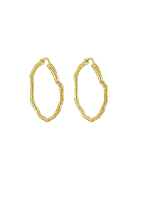 EA753 18K Gold 925 Sterling Silver Geometric Minimalist Hoop Earring