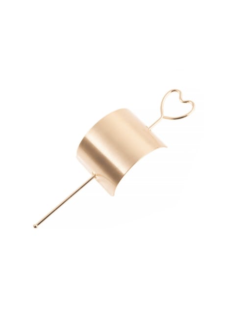 Peach heart hairpin gold, brushed Alloy Minimalist Glossy geometric rectangle Hair Stick