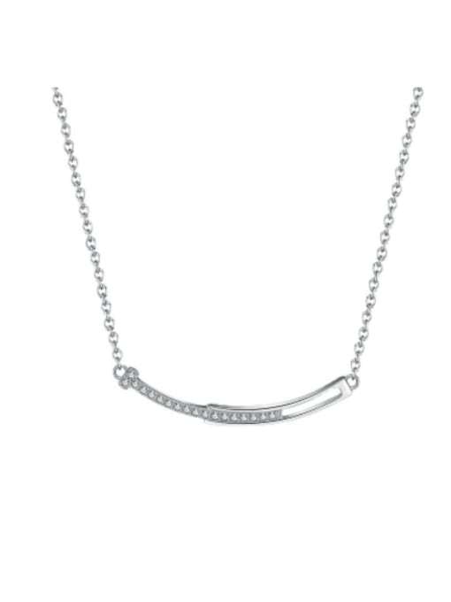 RINNTIN 925 Sterling Silver Cubic Zirconia Geometric Minimalist Necklace