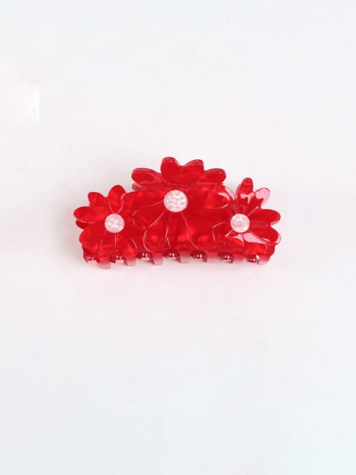 red Acrylic Trend Geometric Alloy Multi Color Jaw Hair Claw