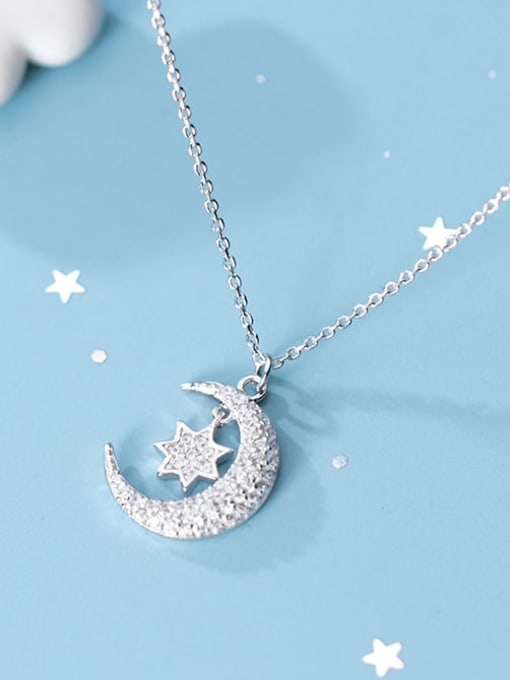 Rosh 925 Sterling Silver Cubic Zirconia Fashion cute diamond star month Necklace 1