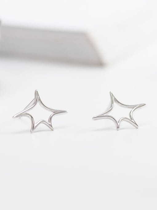XBOX 925 Sterling Silver Hollow Star Minimalist Stud Earring 3