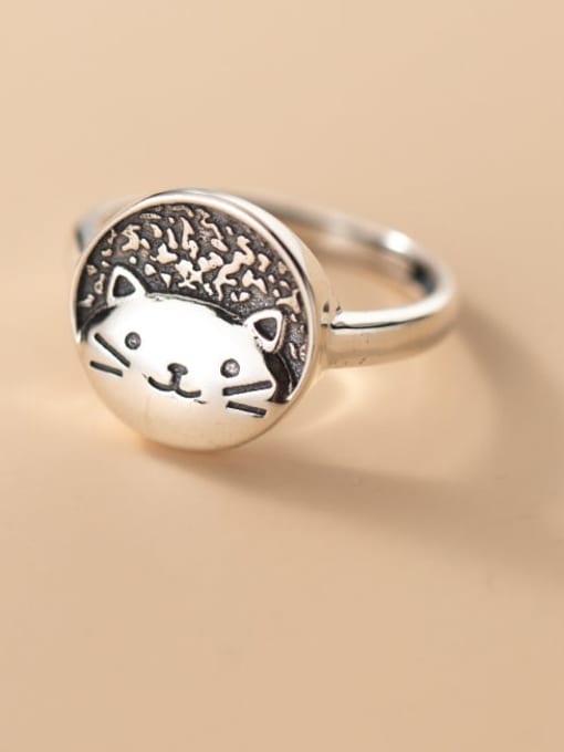 Rosh 925 Sterling Silver Cat Cute Band Ring