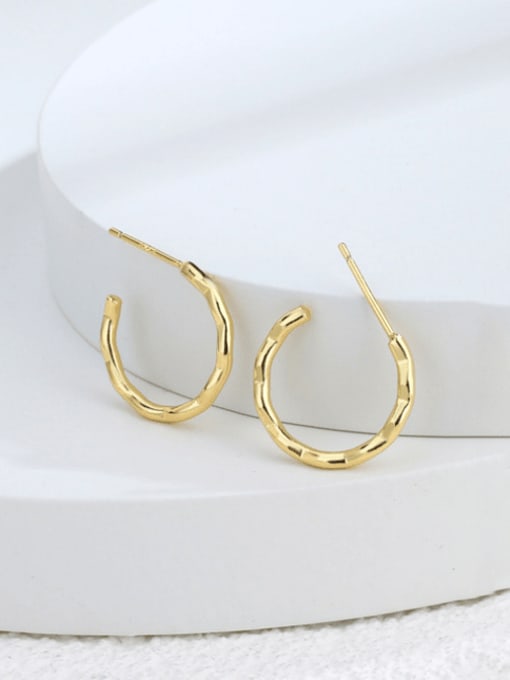 16mm Gold Earrings Brass Geometric Minimalist Hoop Earring