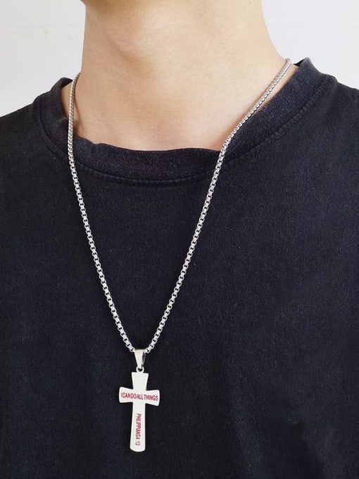 CONG Stainless steel Cross Minimalist Regligious Necklace 1