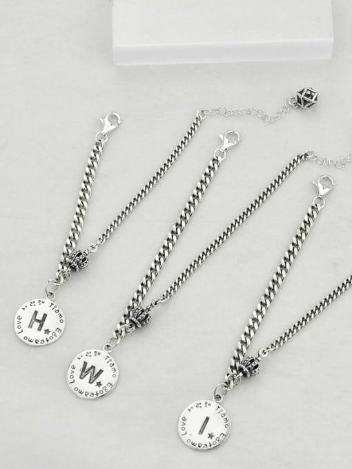 SHUI Vintage Sterling Silver With Antique Silver Plated Vintage Chain Bracelets 2