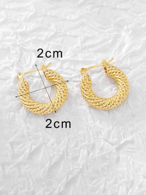 CHARME Brass Geometric Minimalist Huggie Earring 2
