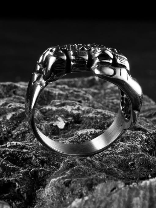 BSL Titanium Steel Skull Hip Hop Band Ring 2