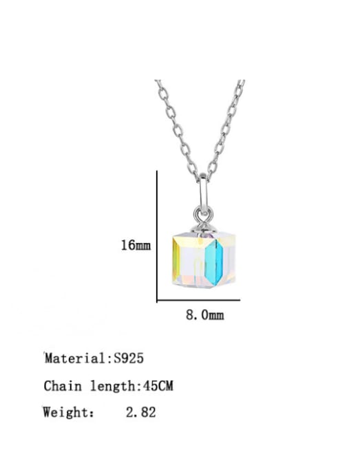 BC-Swarovski Elements 925 Sterling Silver Austrian Crystal Geometric Classic Necklace 4
