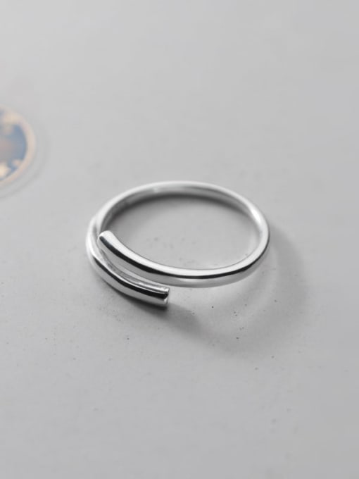 Rosh 925 Sterling Silver Smooth Irregular Minimalist Band Ring 0