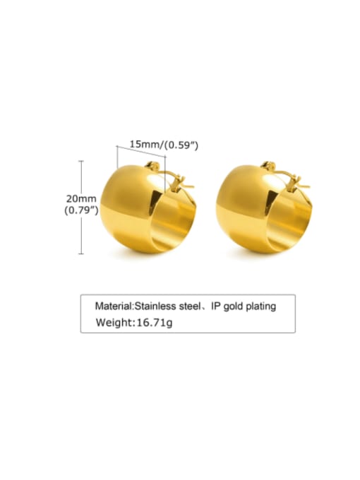 CONG Stainless steel Geometric Minimalist Huggie Earring 3
