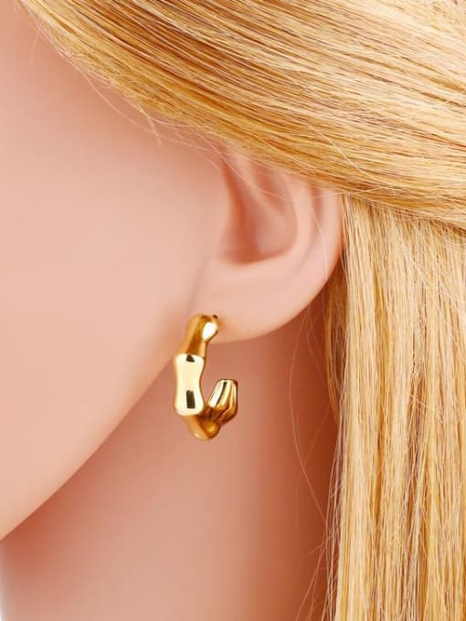 CC Brass Geometric Minimalist Stud Earring 1